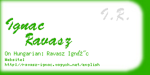 ignac ravasz business card
